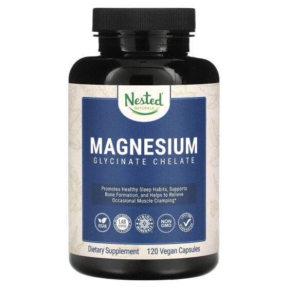 Витамин и минералы Nested Naturals Magnesium, Glycinate Chelate, 120 вегетарианских капсул