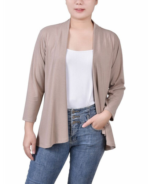 Women's Solid 3/4 Sleeve Cardigan