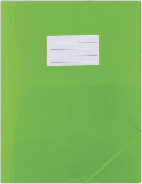 Папка с резинкой Donau PP A4 480мкр. 3-склад, полупрозрачная зеленая
