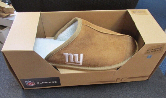 Forever Collectibles NFL New York Giants Moccasins Open Back Tan Slippers New