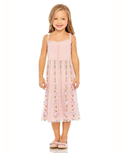 Big Girls Ruffle Floral Midi Dress