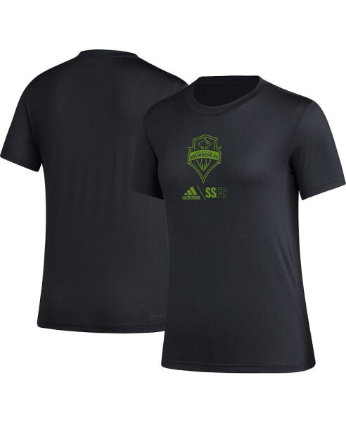 Women's Black Seattle Sounders FC AEROREADY Club Icon T-shirt