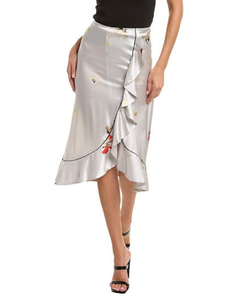 Ganni Satin Silk-Blend Skirt Women's