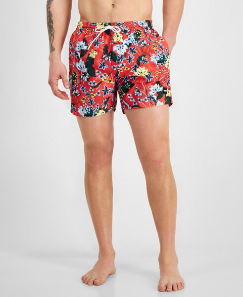 Men's Piranha Graphic 5.3" Swim Trunks, Created for Macy's