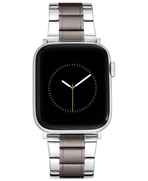 Ремешок для часов WITHit мужской Черно-серебристый из нержавеющей стали с звеньями, совместимый с Apple Watch 42/44/45/Ultra/Ultra 2