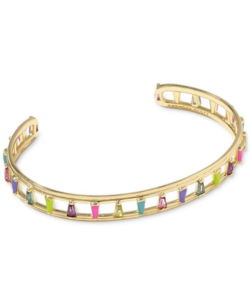 14k Gold-Plated Multicolor Cubic Zirconia & Nano Gem Cuff Bracelet