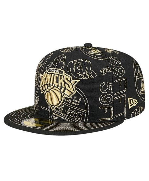 Men's New York Knicks 59FIFTY Day Allover Print Stencil Fitted Hat
