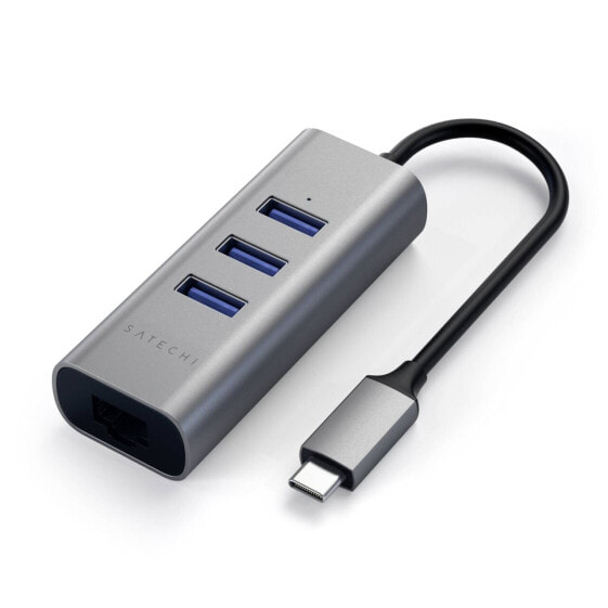 Satechi Type-C 2-in-1 3 Port USB 3.0 Hub & Ethernet"Space Grau USB-C