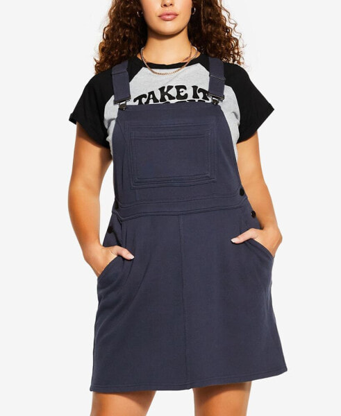 Plus Size Soft Pinafore Dress