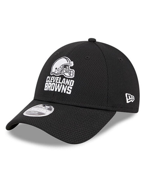 Youth Boys Black Cleveland Browns Main B-Dub 9FORTY Adjustable Hat
