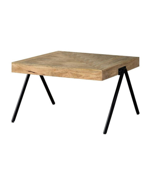 18.5" Iron Rectangular Coffee Table with Metal Legs