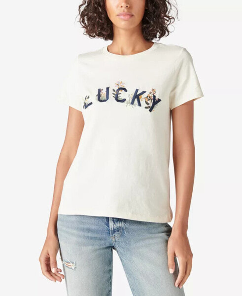 Футболка Lucky Brand Embroidered   Whitecap Gray XL