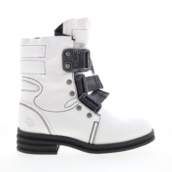 Fly London Kiff KIFF682FLY-009 Womens White Leather Strap Casual Dress Boots 36