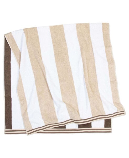 Reversible Luxury Beach Towel (35x70 in., 600 GSM), Striped Color Options, Oversized, Thick, Soft Ring Spun Cotton Resort Towel