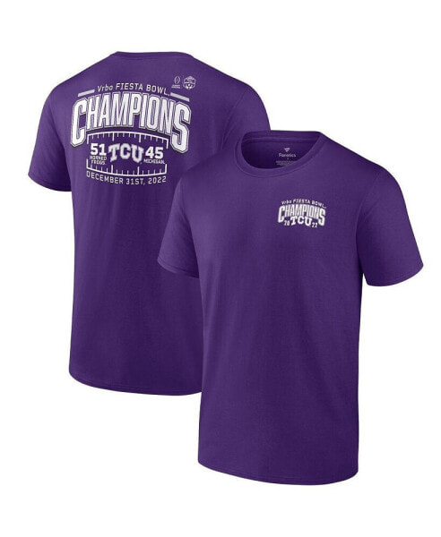 Men's Purple TCU Horned Frogs College Football Playoff 2022 Fiesta Bowl Champions Score T-shirt