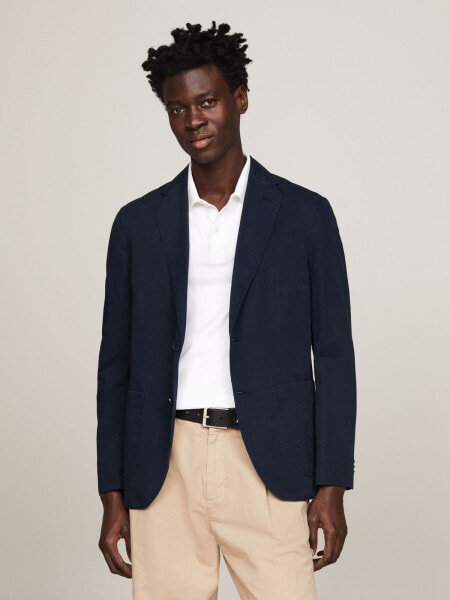 Regular Fit Cotton and Linen Blazer