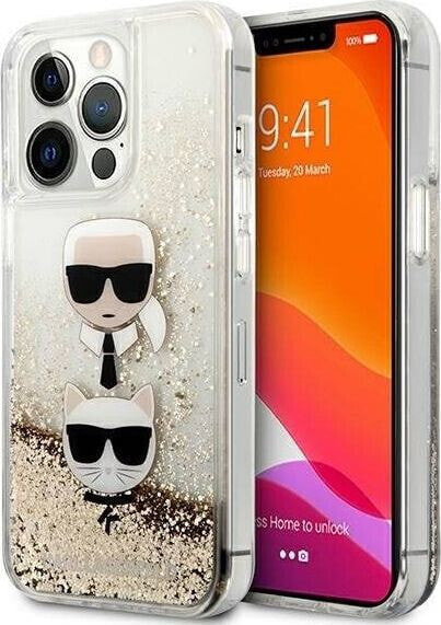 Karl Lagerfeld Karl Lagerfeld KLHCP13XKICGLD iPhone 13 Pro Max 6,7" złoty/gold hardcase Liquid Glitter Karl&Choupette Head