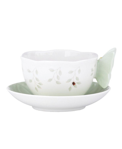 Butterfly Meadow Green Figural Cup and Saucer