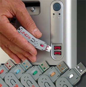 Разъем USB Lindy блокиратор 4xORANGE+ключ - тип A - оранжевый - ABS - 5 шт - в полиэтиленовом пакете.