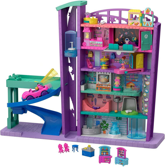 Кукольный домик Polly Pocket Pollyville Grande Galleria Торговый центр с фигурками Полли и Лилы и аксессуарами GWV02 3965₽