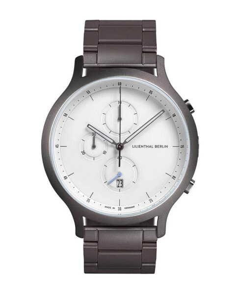 Men's Gunmetal Chronograph Gunmetal Stainless Steel Link Watch 42mm