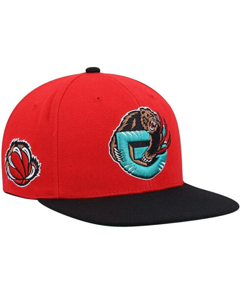 Men's Red, Black Vancouver Grizzlies Hardwood Classics Snapback Hat