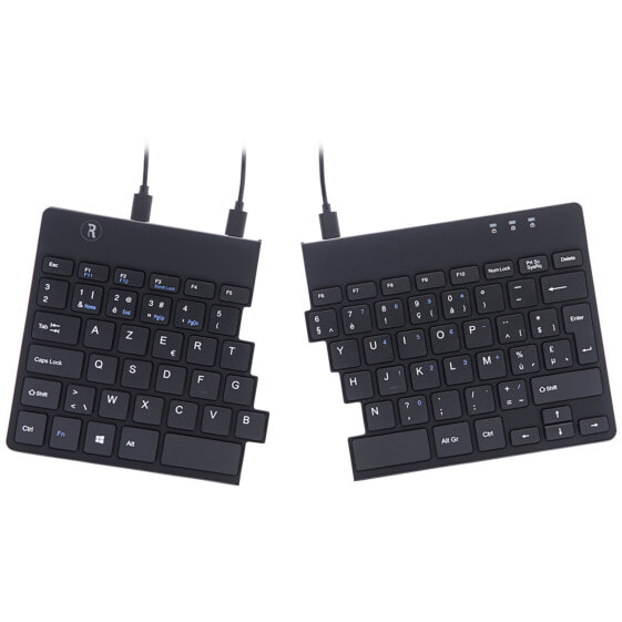 R-Go Split R-Go Break ergonomic keyboard - AZERTY (BE) - wired - black - Mini - Wired - USB - AZERTY - Black