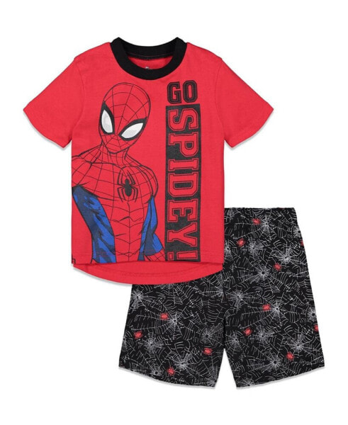 Baby Boys Spider-Man Graphic T-Shirt and Shorts Outfit Set to