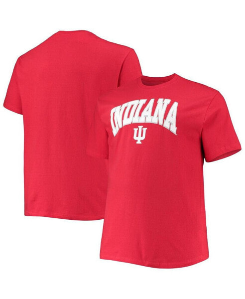 Men's Crimson Indiana Hoosiers Big and Tall Arch Over Wordmark T-shirt