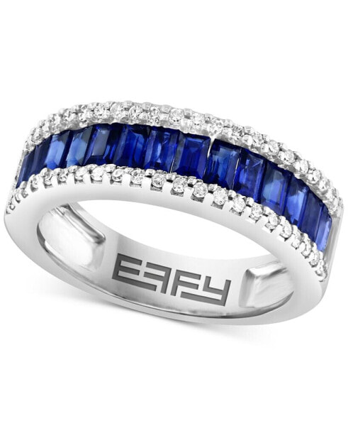 EFFY® Sapphire (1-5/8 ct. t.w.) & Diamond (1/4 ct. t.w.) Ring in 14k White Gold