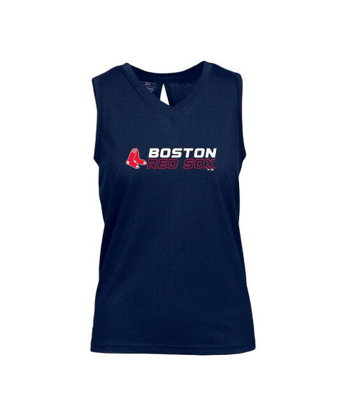 Топ женский LevelWear Boston Red Sox Paisley Chase V-образный ворот блузкаый Нэви