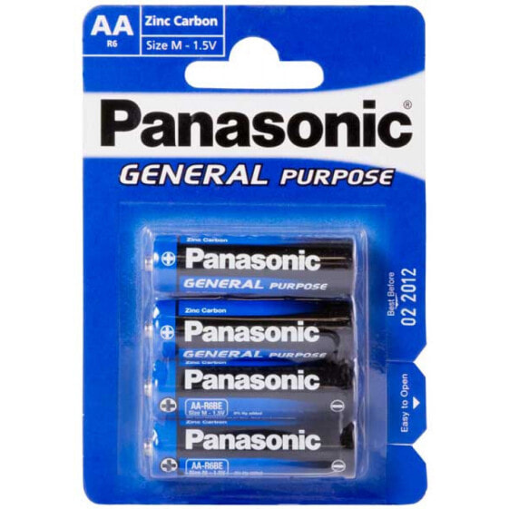 Одноразовая батарейка Panasonic R6 1.5 V - 4 шт. - Цилиндрическая