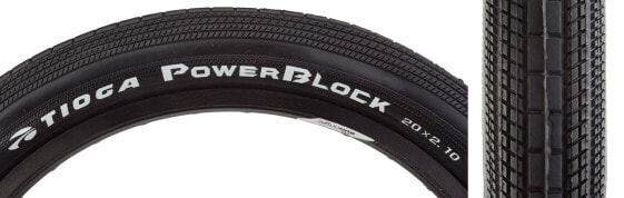 Tioga PowerBlock Tire - 20 x 2.1, Clincher, Wire, Black, 60tpi