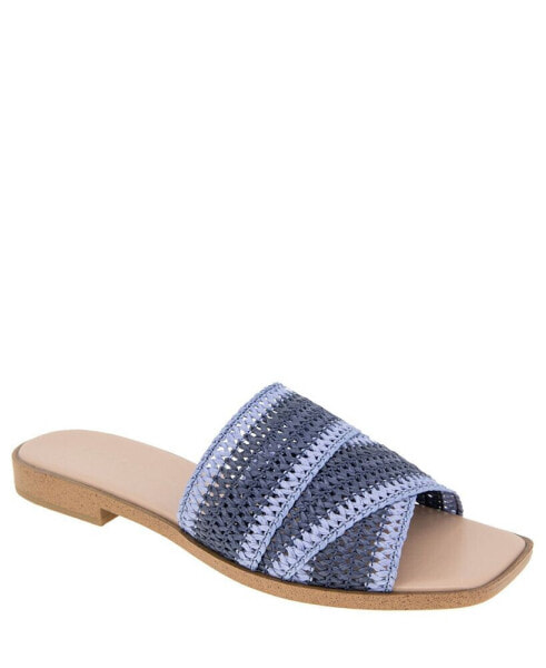 Women's Lileen Slip-On Woven Raffia Flat Sandals