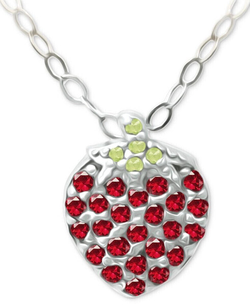 Lab-Grown Ruby (1/4 ct. t.w.) & Cubic Zirconia Strawberry Pendant Necklace, 16" + 2" extender, Created for Macy's