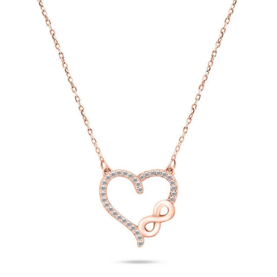 Romantic bronze necklace with zircons NCL52R