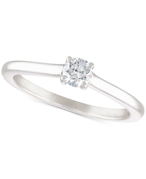 Diamond Solitaire Engagement Ring (1/4 ct. t.w.) in 14K White Gold or 14K Yellow and White Gold