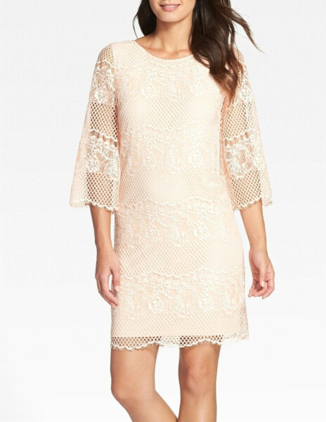 Erin Erin Fetherston Maybelle Rose Lace Shift Cocktail Mini Dress Size 10