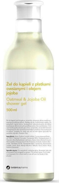 Botanica BOTANICAPHARMA_Oatmeal Jajoba Oil Shower Gel żel do kąpieli Płatki Owsiane i Olej Jajoba 500ml