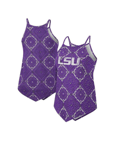 Women's x Wrangler Purple Distressed LSU Tigers Bandana Tank Top