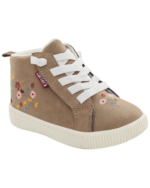 Kid Floral High Top Sneakers 2Y