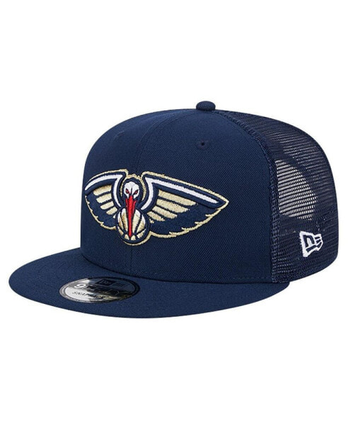 Men's Navy New Orleans Pelicans Evergreen Meshback 9FIFTY Snapback Hat