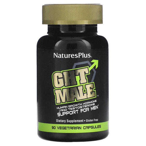 NaturesPlus, GHT Male, гормон роста человека и повышение уровня тестостерона для мужчин, 90 вегетарианских капсул