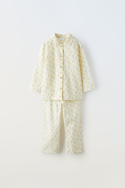 6-14 years/ floral shirt-style pyjamas