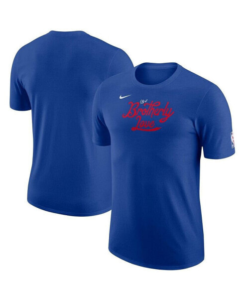 Men's Blue Philadelphia 76ers 2022/23 City Edition Essential Warmup T-shirt