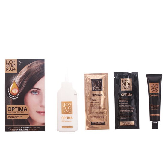 Llongueras Optima Permanent Hair Color No. 5 Light Brown Масляная безаммиачная краска для волос, оттенок светло коричневый