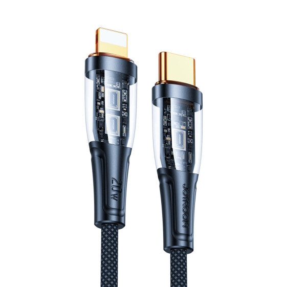 Kabel przewód z inteligentnym wyłącznikiem USB-C - iPhone Lightning 1.2m - czarny