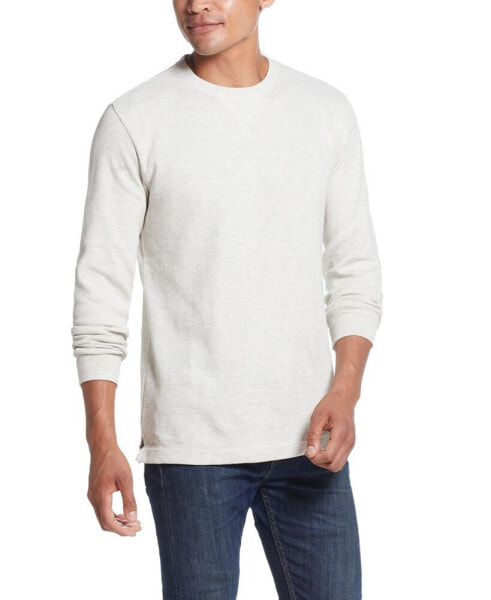 Men's Long Sleeved Waffle Crew Neck Shirt