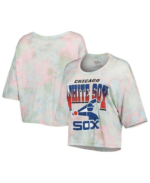 Women's Threads Chicago White Sox Cooperstown Collection Tie-Dye Boxy Cropped Tri-Blend T-shirt