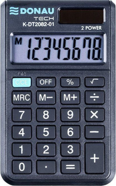 Калькулятор карманный Donau TECH DONAU, 8-значный дисплей, размеры 97x60x11 мм, черный